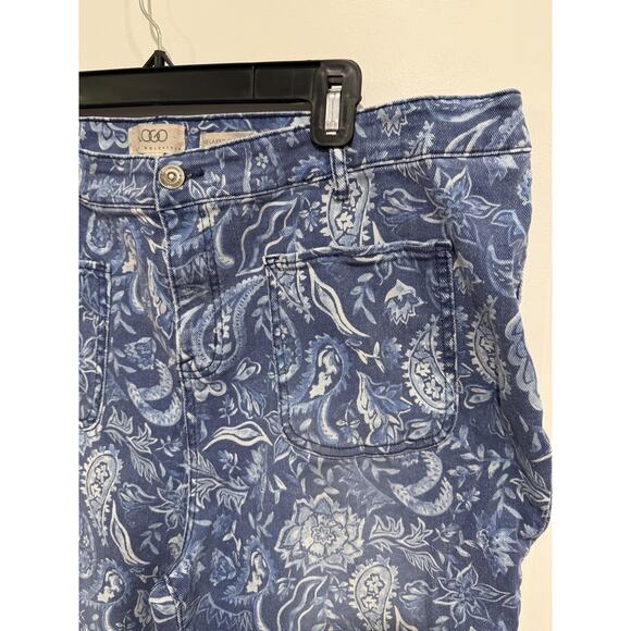 Logo Lori Goldstein Capri Jeans Light Blue Floral Pattern Women's 22 WP - Picture 4 of 6